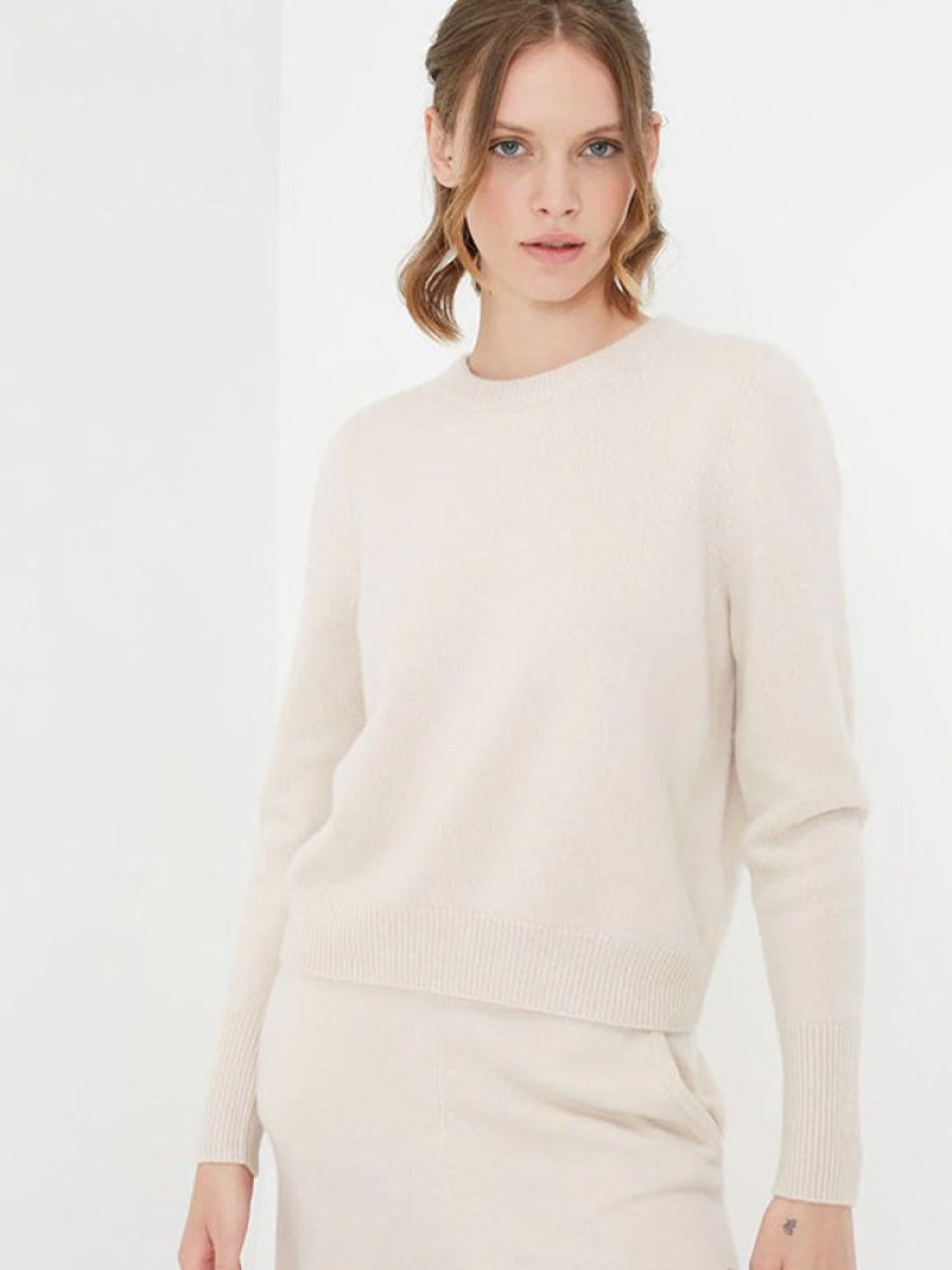 CHINTI AND PARKER The Cropped Essentials Sweater In Bone