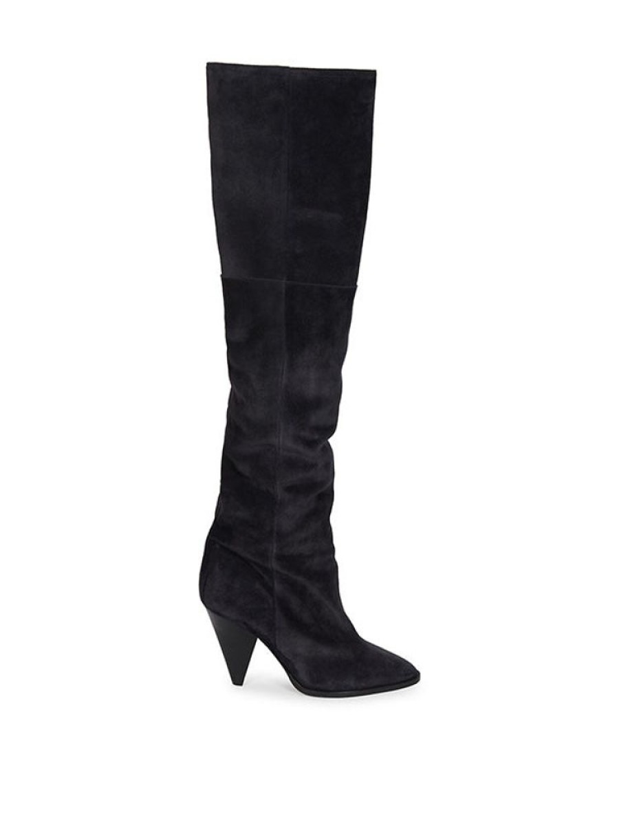 ISABEL MARANT Riria Thigh Boots In Faded Black