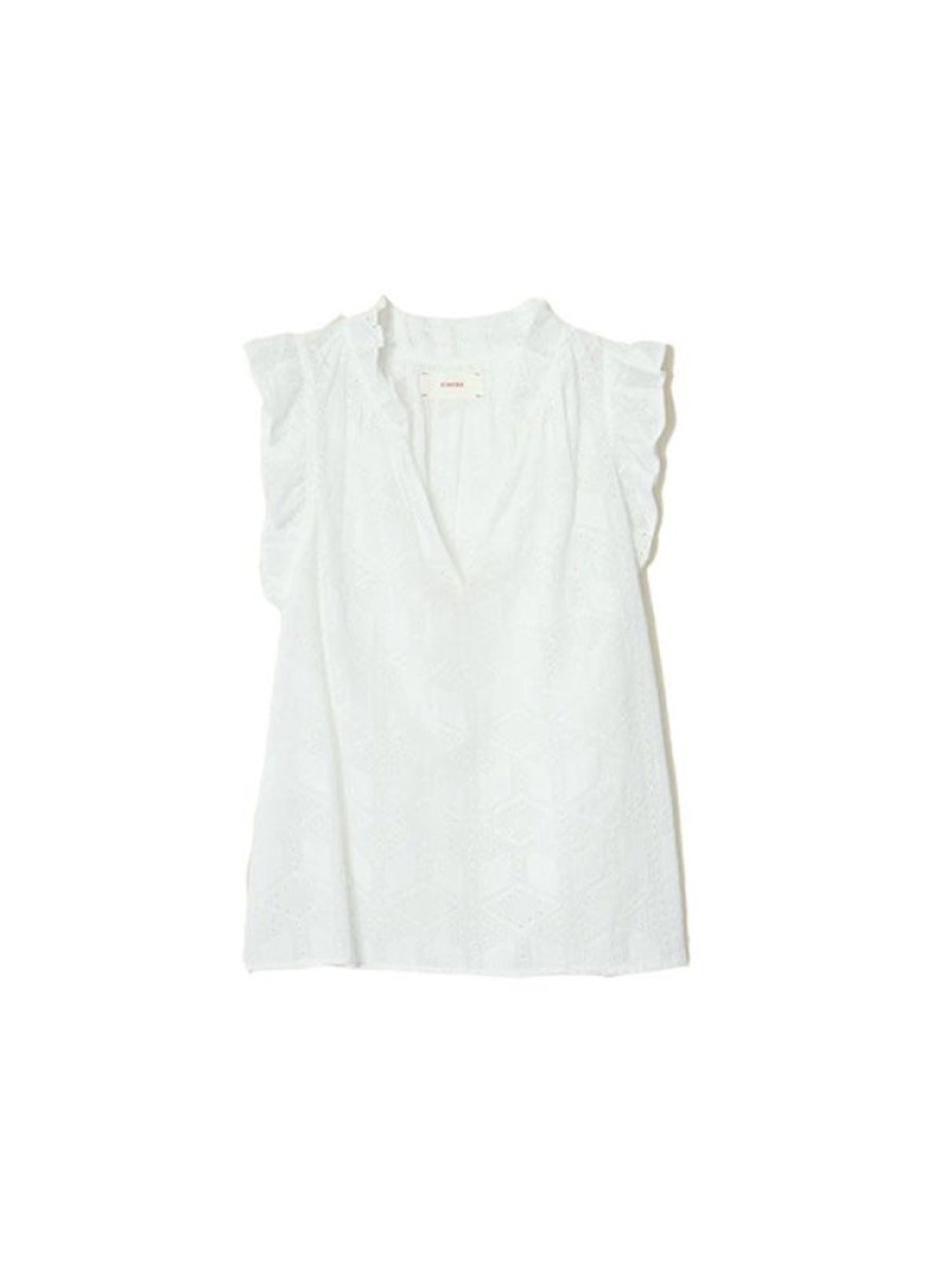 XIRENA Bex Top Broderie In White