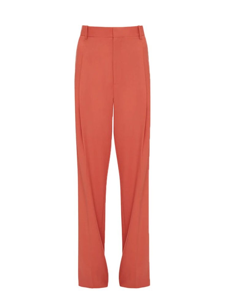 VICTORIA BECKHAM Single Pleat Trouser In Papaya