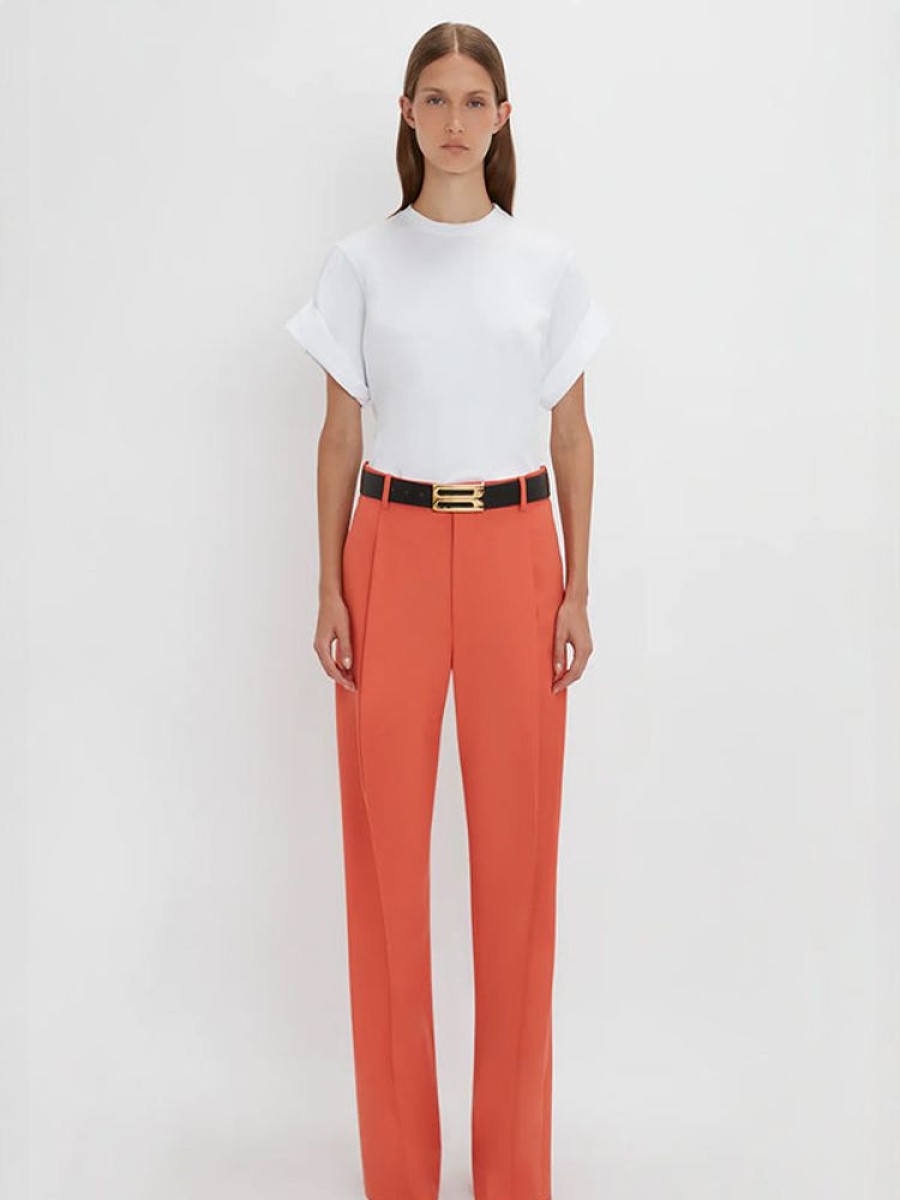 VICTORIA BECKHAM Single Pleat Trouser In Papaya