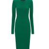 VICTORIA BECKHAM Long Sleeve Fitted Dress In Viridian