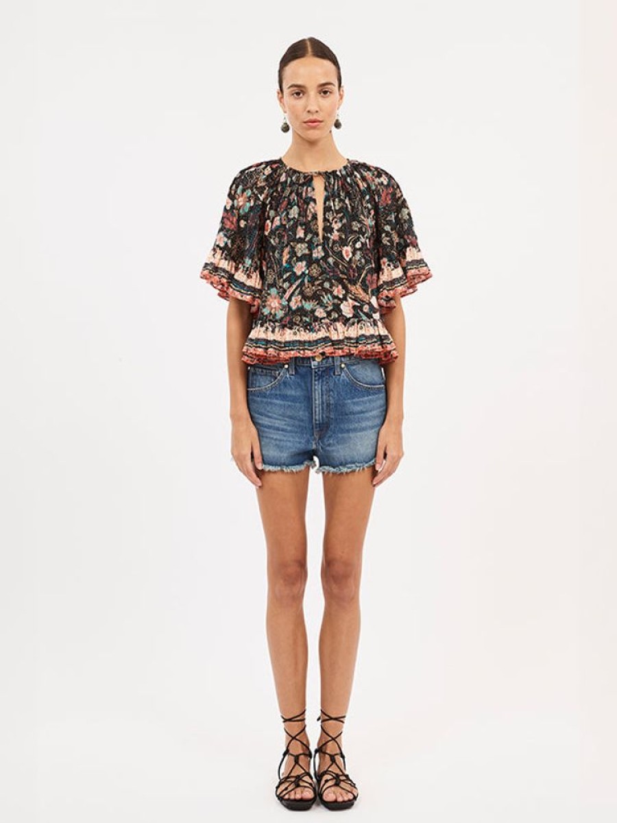 ULLA JOHNSON Alessia Top In Obsidian Botanica