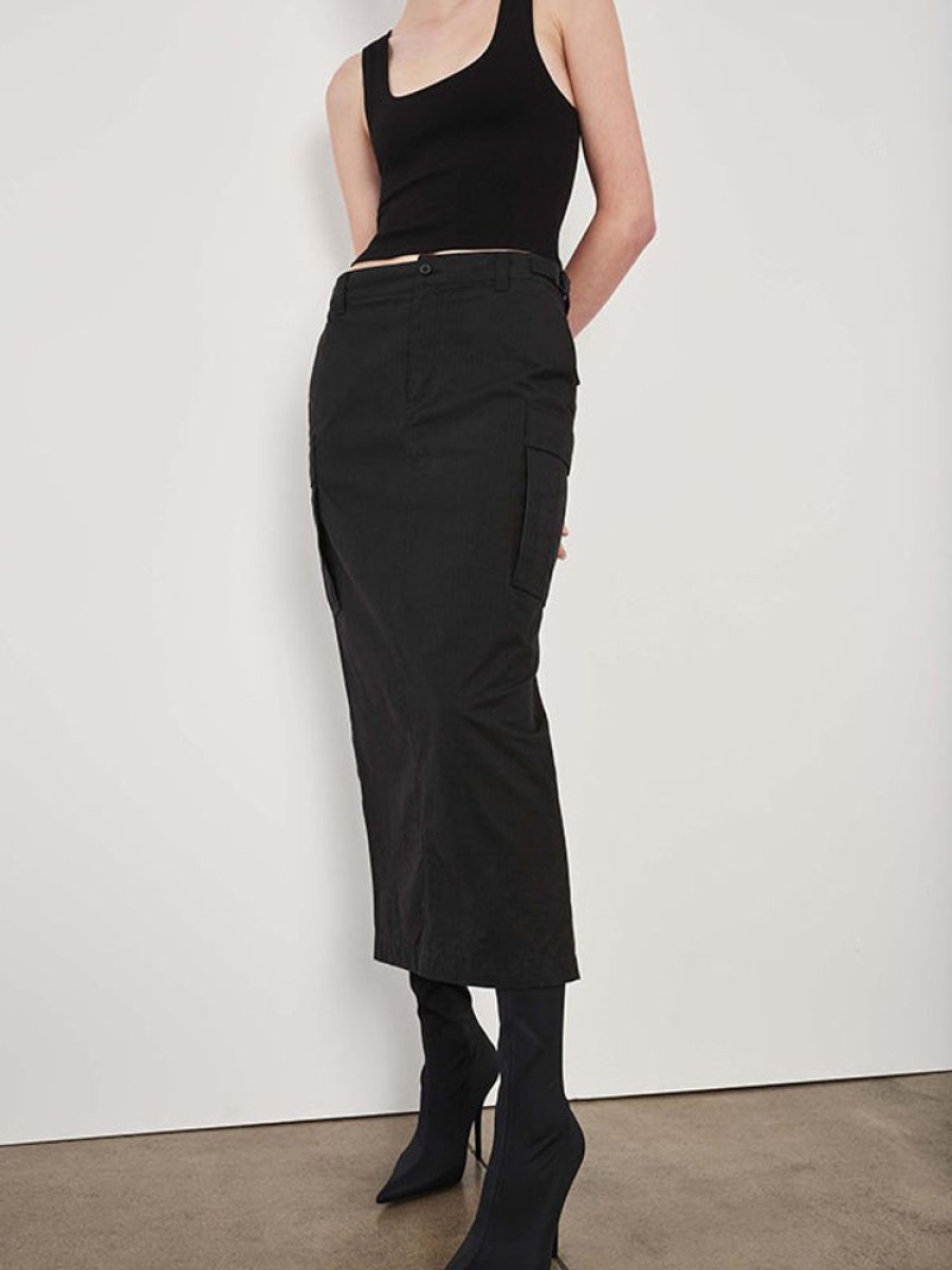 WARDROBE.NYC Cargo Skirt Midi In Black