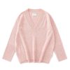 ALEGER CASHMERE N.84 Cashmere Oversized V-Neck In Rose