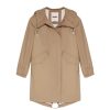 YVES SALOMON Long Fishtail Waterproof Parka In Mid Khaki