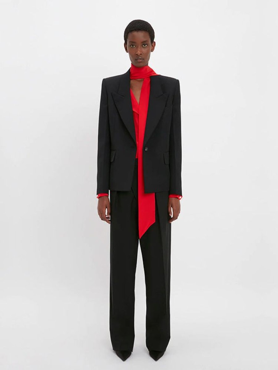 VICTORIA BECKHAM Square Shoulder Jacket In Black