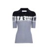 PROENZA SCHOULER WHITE LABEL Louisa Knit Polo In Black/Ash