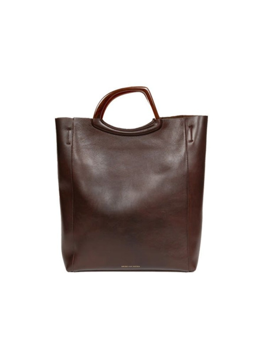 DRIES VAN NOTEN Crisp Shopper Bag In Wine