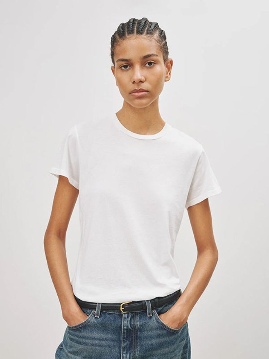 NILI LOTAN Mariela Crewneck Tee In White