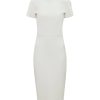 VICTORIA BECKHAM T-Shirt Fitted Dress In Ivory