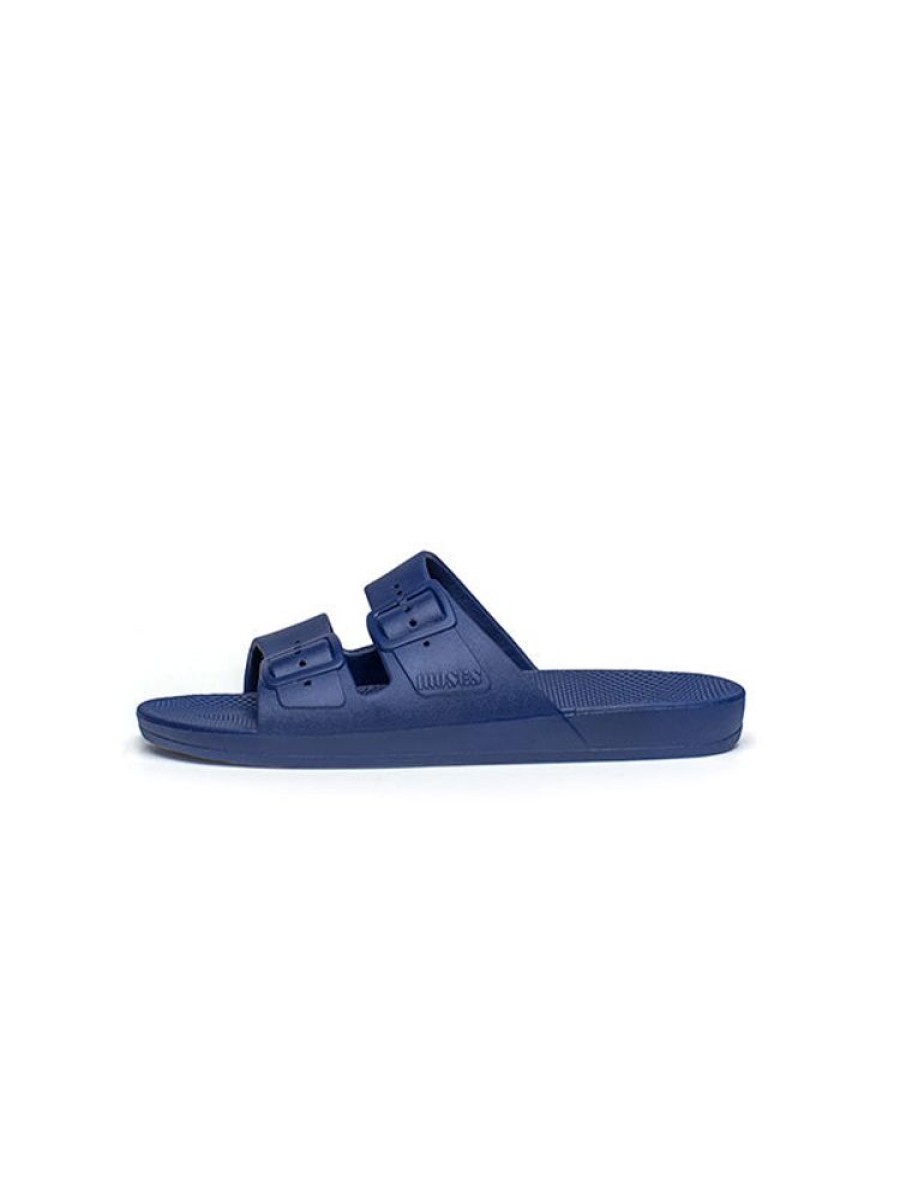 FREEDOM MOSES Solid Slides In Navy