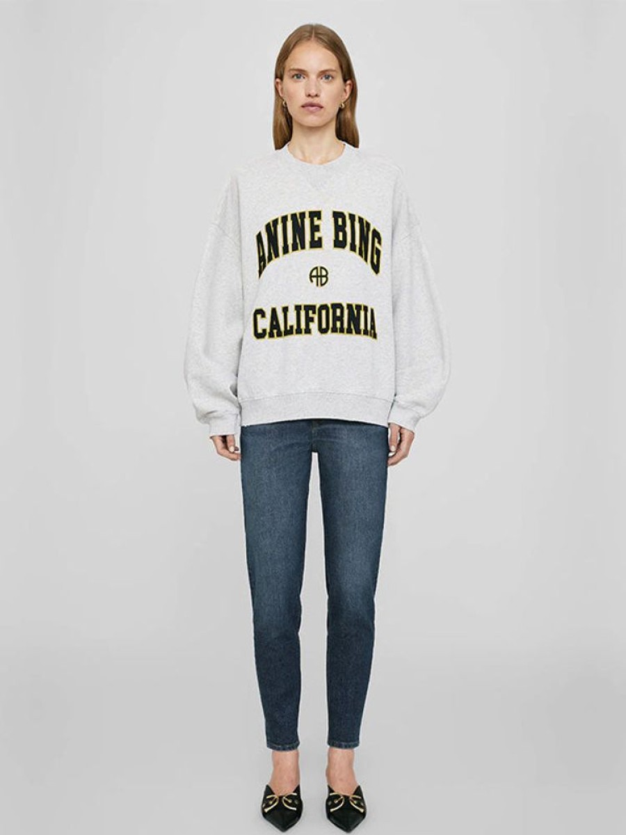 ANINE BING Jaci Sweatshirt California In Heather Grey