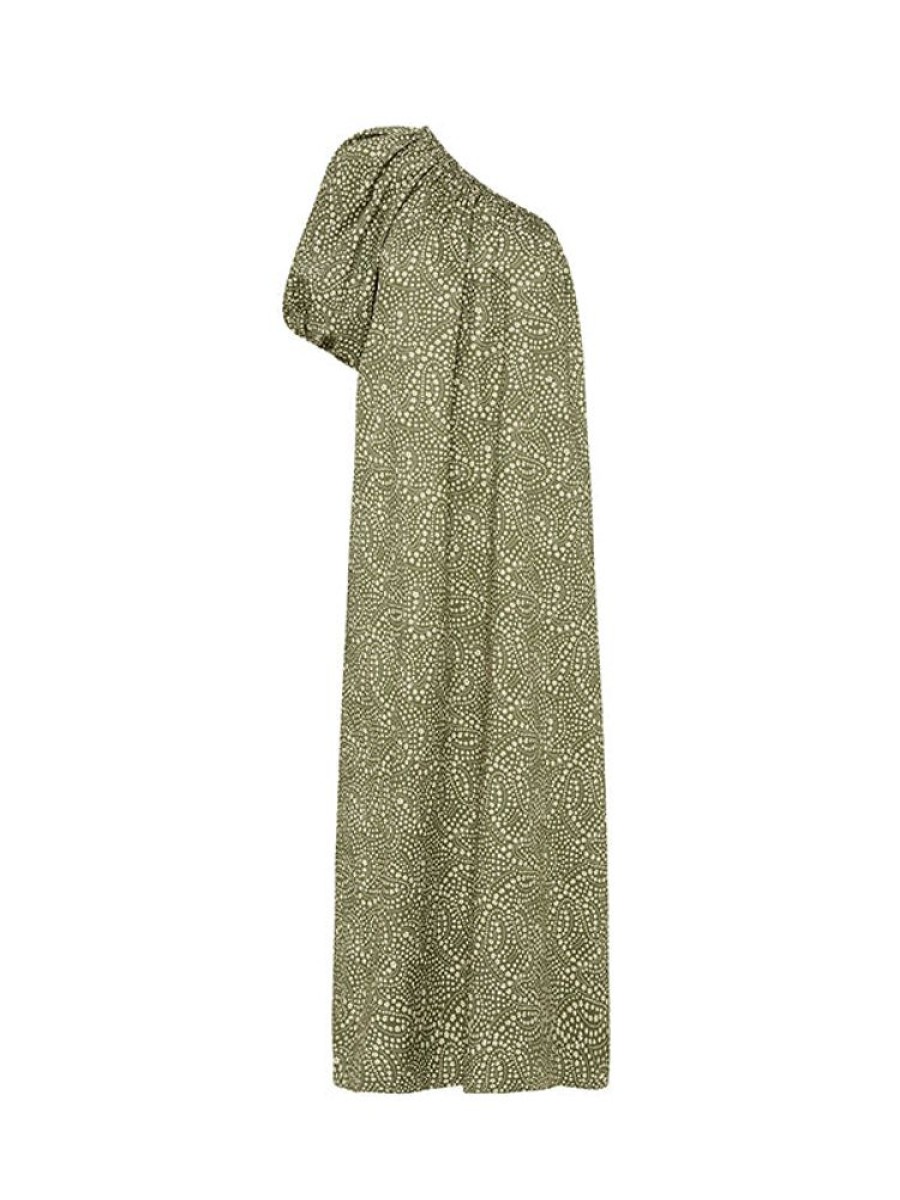 MATTEAU One Shoulder Maxi In Jasmine Olive