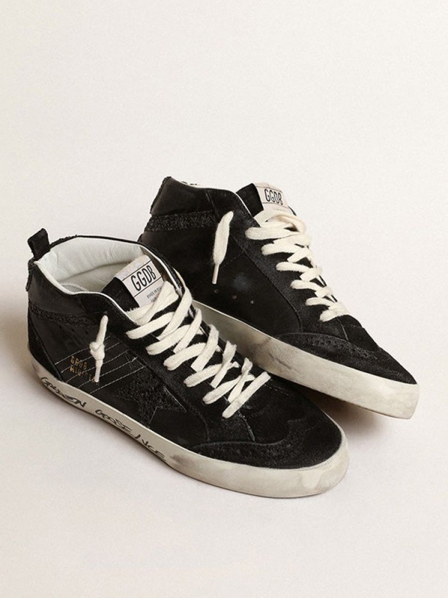 GOLDEN GOOSE Mid Star Black Glitter Star