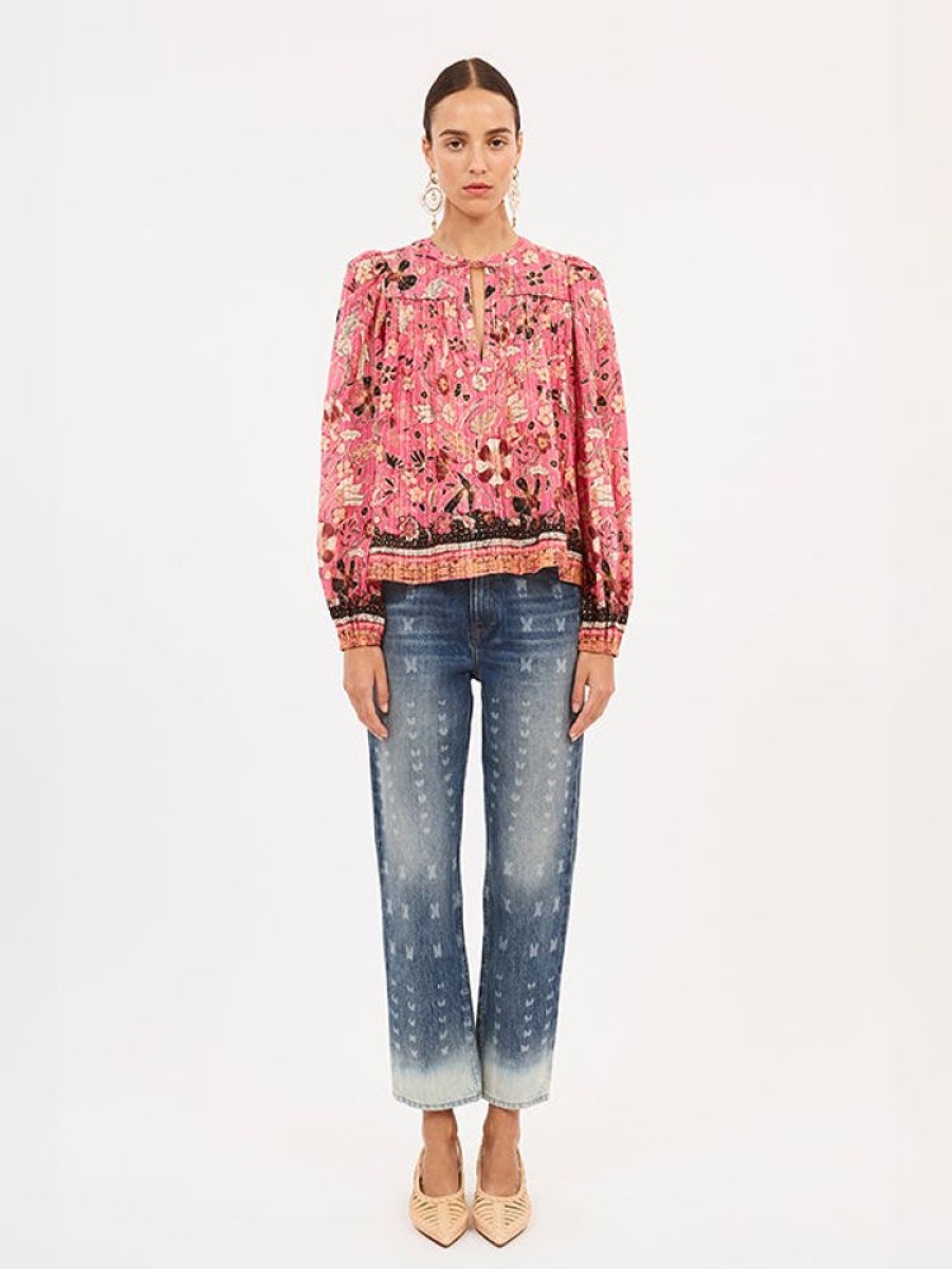 ULLA JOHNSON Andie Blouse In Hollyhock