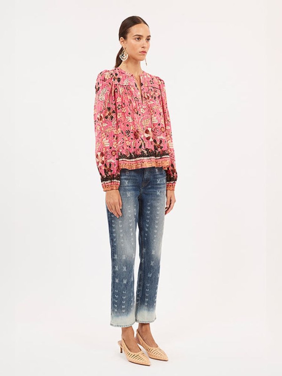 ULLA JOHNSON Andie Blouse In Hollyhock