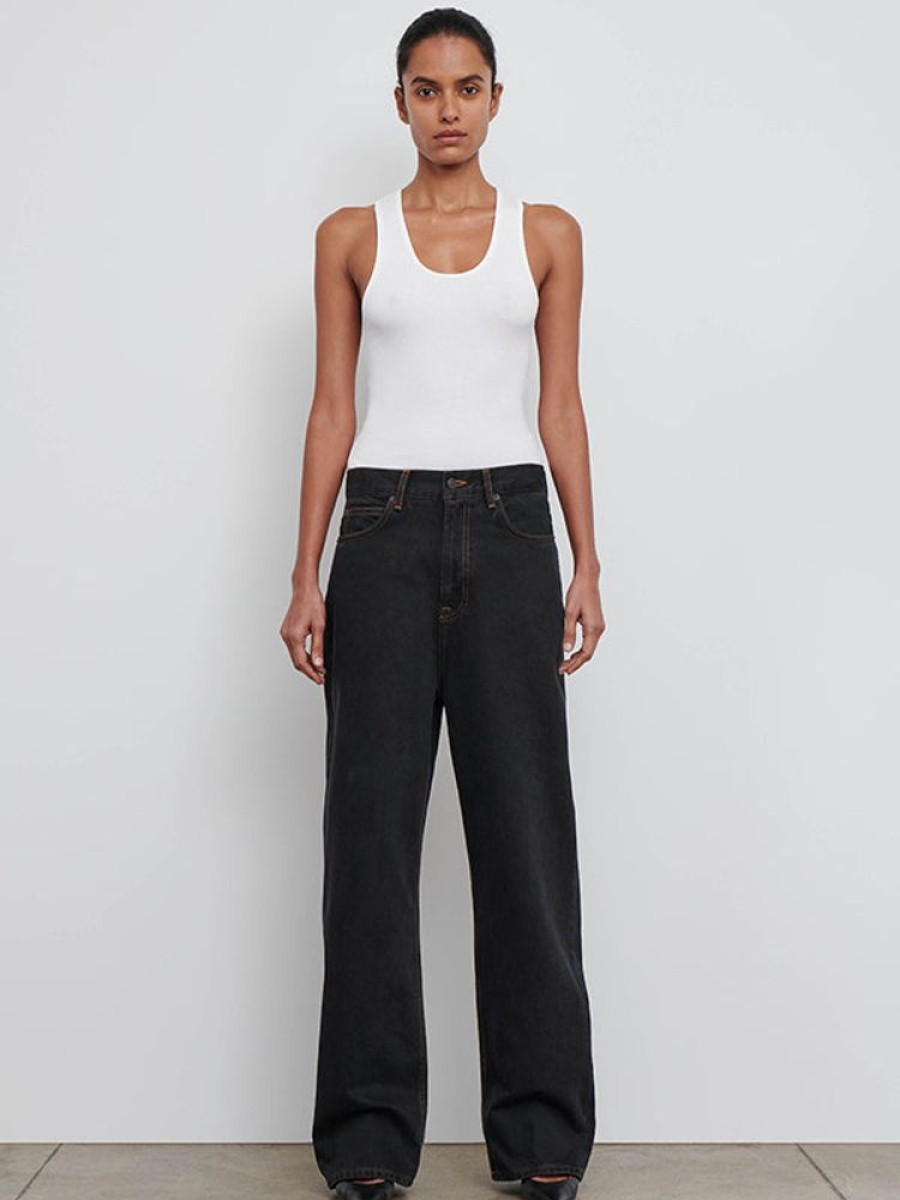 WARDROBE.NYC Low Rise Jean In Black