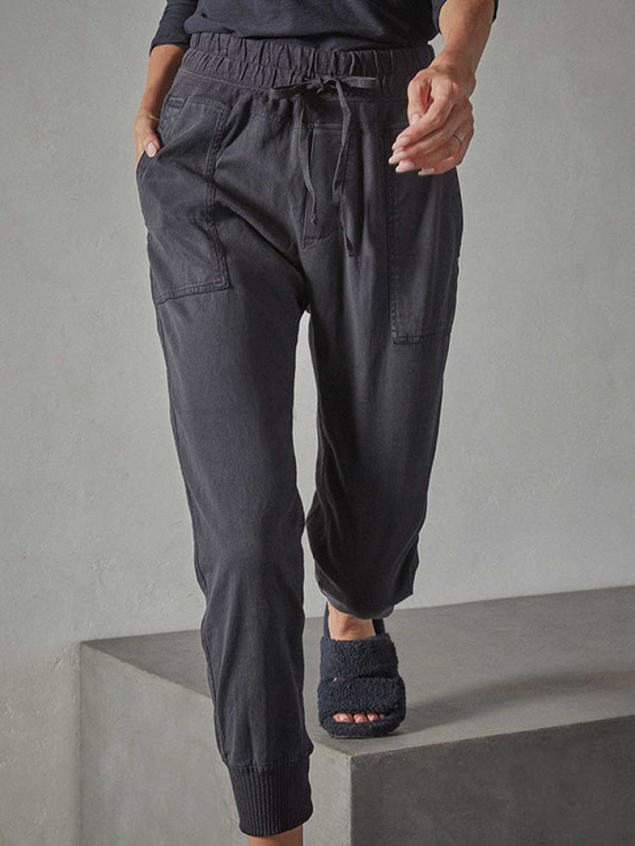 JAMES PERSE Mixed Media Pant In French Navy