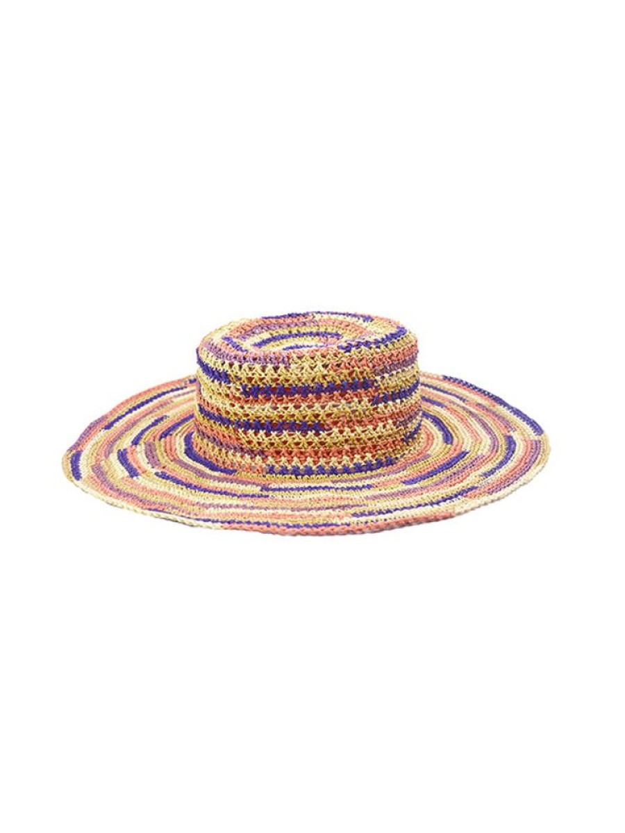 SENSI STUDIO Hippie Fiesta Crochet Hat In Multi Lavender