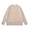 ALEGER CASHMERE N.20 Cashmere Oversized Crew In Flax