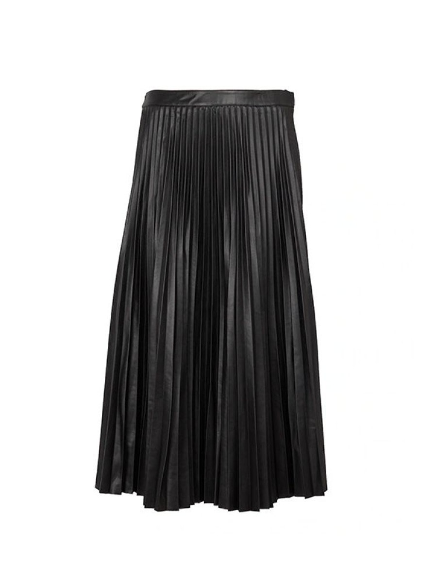 PROENZA SCHOULER WHITE LABEL Faux Leather Pleated Skirt In Black