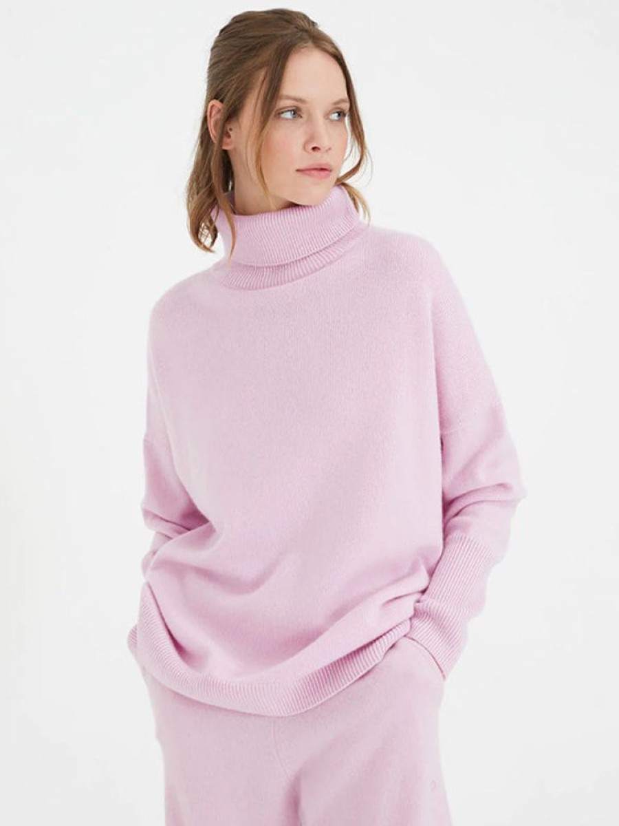 CHINTI AND PARKER The Relaxed Polo In Soft Pink