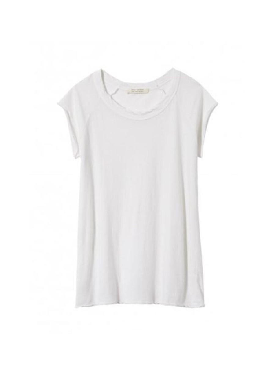 NILI LOTAN Short Sleeve Baseball Tee In White